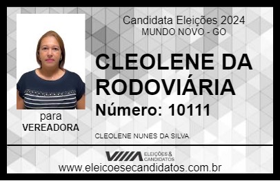 Candidato CLEOLENE DA RODOVIÁRIA 2024 - MUNDO NOVO - Eleições