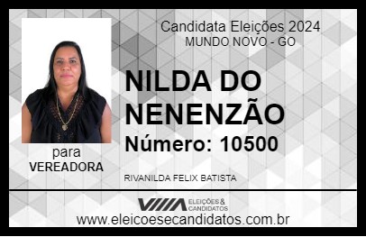 Candidato NILDA DO NENENZÃO 2024 - MUNDO NOVO - Eleições