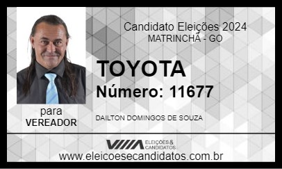 Candidato TOYOTA 2024 - MATRINCHÃ - Eleições