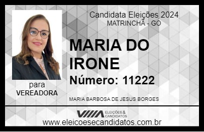 Candidato MARIA DO IRONE 2024 - MATRINCHÃ - Eleições