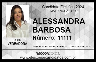 Candidato ALESSANDRA BARBOSA 2024 - MATRINCHÃ - Eleições