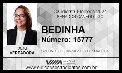 Candidato BEDINHA 2024 - SENADOR CANEDO - Eleições