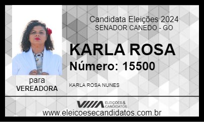 Candidato KARLA ROSA 2024 - SENADOR CANEDO - Eleições