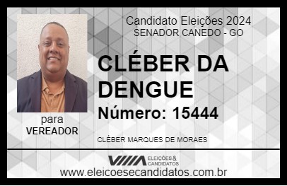 Candidato CLÉBER DA DENGUE 2024 - SENADOR CANEDO - Eleições