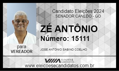 Candidato ZÉ ANTÔNIO 2024 - SENADOR CANEDO - Eleições