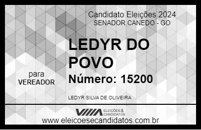 Candidato LEDYR DO POVO 2024 - SENADOR CANEDO - Eleições