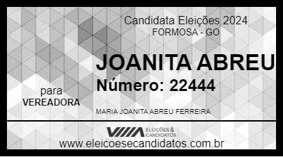 Candidato JOANITA ABREU 2024 - FORMOSA - Eleições