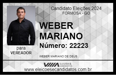 Candidato WEBER MARIANO 2024 - FORMOSA - Eleições