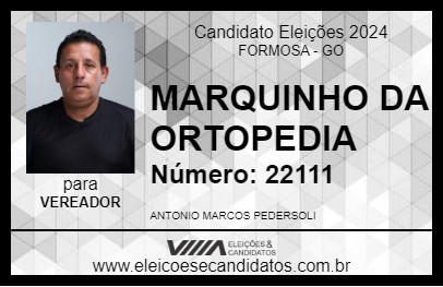 Candidato MARQUINHO DA ORTOPEDIA 2024 - FORMOSA - Eleições