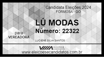 Candidato LÚ MODAS 2024 - FORMOSA - Eleições