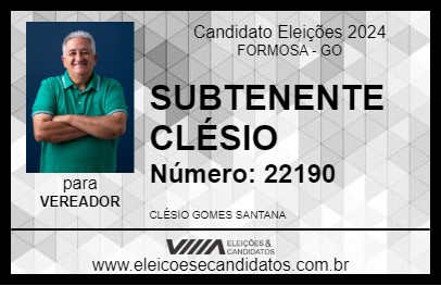 Candidato SUBTENENTE CLÉSIO 2024 - FORMOSA - Eleições