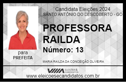 Candidato PROFESSORA RAILDA 2024 - SANTO ANTÔNIO DO DESCOBERTO - Eleições