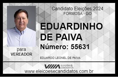 Candidato EDUARDINHO DE PAIVA 2024 - FORMOSA - Eleições