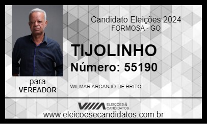 Candidato TIJOLINHO 2024 - FORMOSA - Eleições