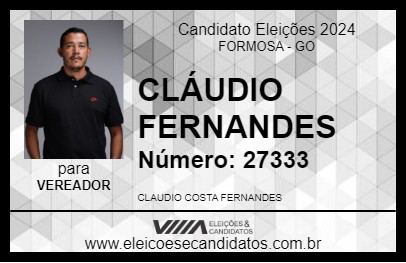 Candidato CLÁUDIO FERNANDES 2024 - FORMOSA - Eleições