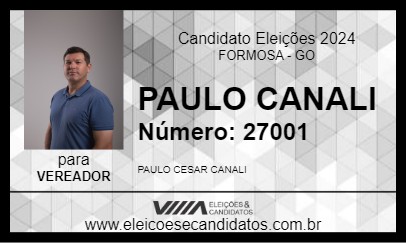 Candidato PAULO CANALI 2024 - FORMOSA - Eleições