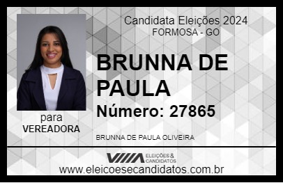 Candidato BRUNNA DE PAULA 2024 - FORMOSA - Eleições