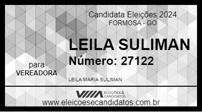 Candidato LEILA SULIMAN 2024 - FORMOSA - Eleições