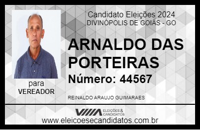 Candidato ARNALDO DAS PORTEIRAS 2024 - DIVINÓPOLIS DE GOIÁS - Eleições