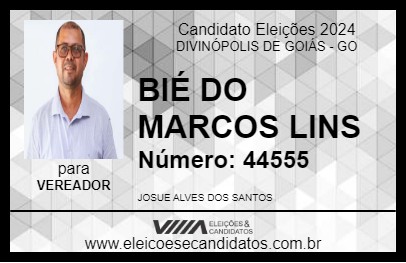 Candidato BIÉ DO MARCOS LINS 2024 - DIVINÓPOLIS DE GOIÁS - Eleições