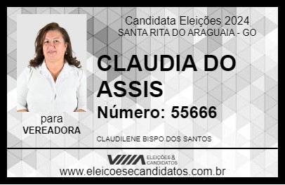 Candidato CLAUDIA DO ASSIS 2024 - SANTA RITA DO ARAGUAIA - Eleições