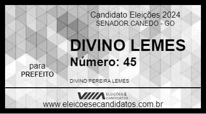 Candidato DIVINO LEMES 2024 - SENADOR CANEDO - Eleições