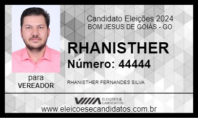 Candidato RHANISTHER 2024 - BOM JESUS DE GOIÁS - Eleições