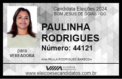 Candidato PAULINHA RODRIGUES 2024 - BOM JESUS DE GOIÁS - Eleições