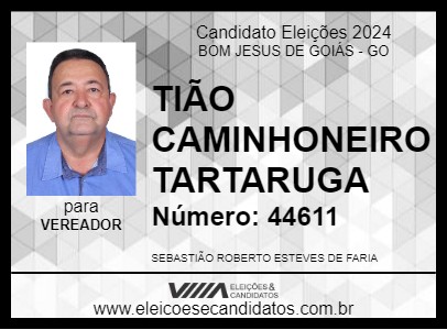 Candidato TIÃO CAMINHONEIRO TARTARUGA 2024 - BOM JESUS DE GOIÁS - Eleições