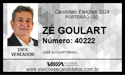 Candidato ZÉ GOULART 2024 - PORTEIRÃO - Eleições