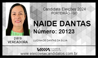 Candidato NAIDE DANTAS 2024 - PORTEIRÃO - Eleições