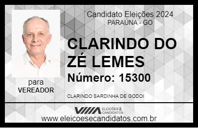 Candidato CLARINDO DO ZÉ LEMES 2024 - PARAÚNA - Eleições