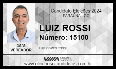 Candidato LUIZ ROSSI 2024 - PARAÚNA - Eleições