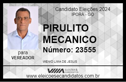 Candidato PIRULITO MECANICO 2024 - IPORÁ - Eleições