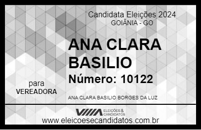 Candidato ANA CLARA BASILIO 2024 - GOIÂNIA - Eleições