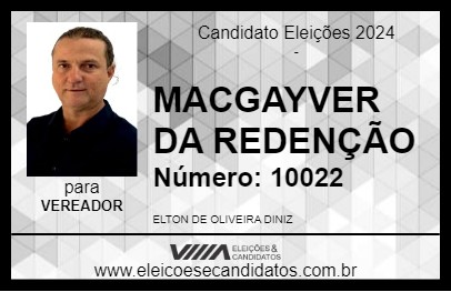 Candidato MACGYVER DA REDENÇÃO 2024 - GOIÂNIA - Eleições