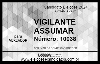 Candidato VIGILANTE ASSUMAR 2024 - GOIÂNIA - Eleições