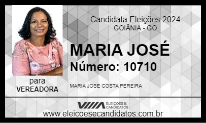 Candidato MARIA JOSÉ 2024 - GOIÂNIA - Eleições