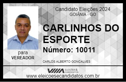 Candidato CARLINHOS DO ESPORTE 2024 - GOIÂNIA - Eleições