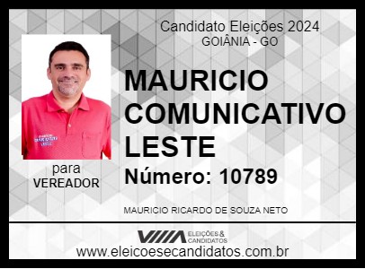 Candidato MAURICIO COMUNICATIVO LESTE 2024 - GOIÂNIA - Eleições