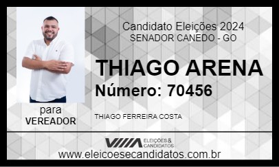 Candidato THIAGO ARENA 2024 - SENADOR CANEDO - Eleições