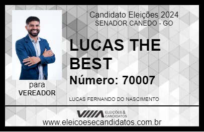 Candidato LUCAS THE BEST 2024 - SENADOR CANEDO - Eleições