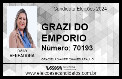 Candidato GRAZI DO EMPORIO 2024 - SENADOR CANEDO - Eleições