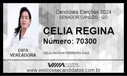 Candidato CELIA REGINA 2024 - SENADOR CANEDO - Eleições