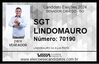 Candidato SGT LINDOMAURO 2024 - SENADOR CANEDO - Eleições