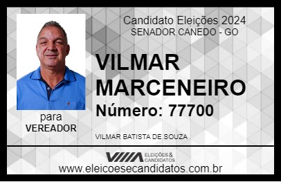 Candidato VILMAR MARCENEIRO 2024 - SENADOR CANEDO - Eleições