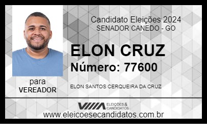 Candidato ELON CRUZ 2024 - SENADOR CANEDO - Eleições