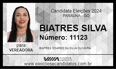 Candidato BIATRES SILVA 2024 - PARAÚNA - Eleições