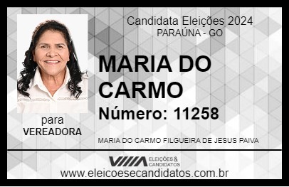 Candidato MARIA DO CARMO 2024 - PARAÚNA - Eleições