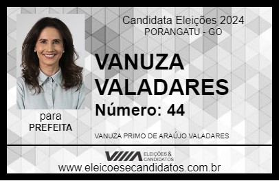 Candidato VANUZA VALADARES 2024 - PORANGATU - Eleições